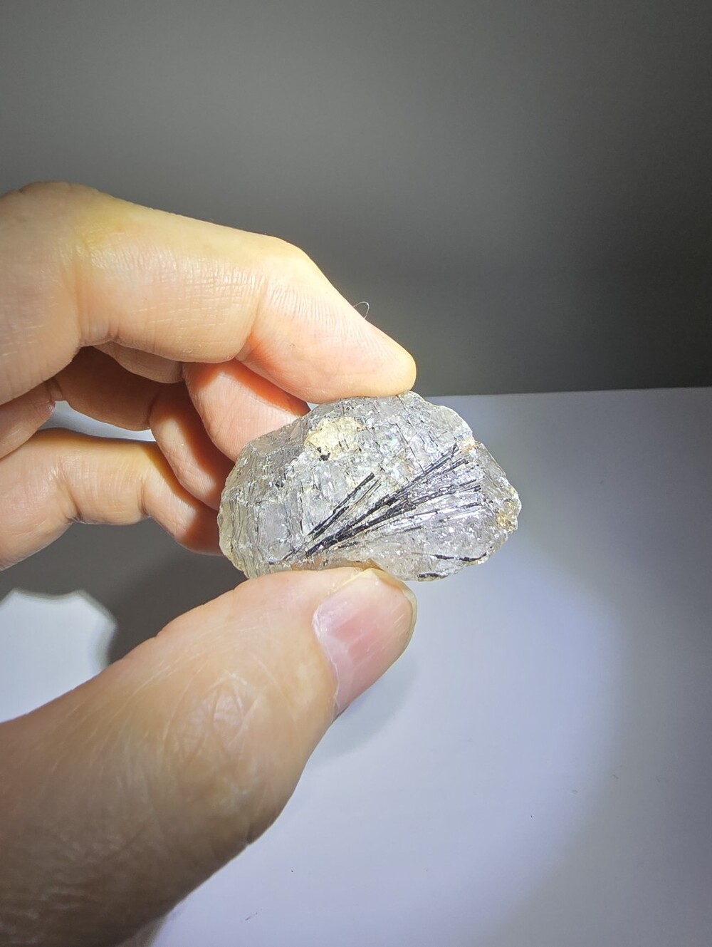 Clear Quartz With Tourmaline Rough Crystal Specimen #B